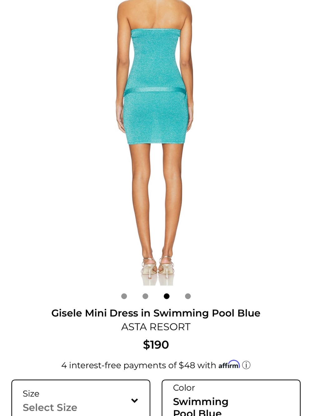 Asta Resort Gisele Strapless Mini Dress in Swimming Pool Blue - Picture 3 of 10